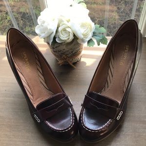 Sperry Burgundy Wedge Loafers